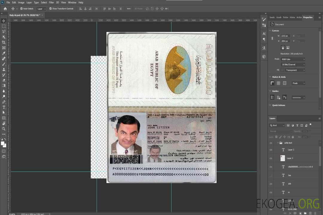 Passeport égyptien template Passeport égyptien template